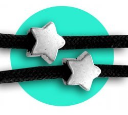 Metal silver stars shoelaces decorations