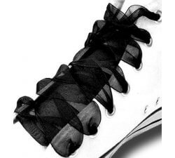 1 pair x black organza shoelaces