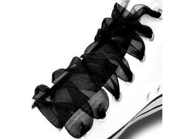 1 pair x black organza shoelaces