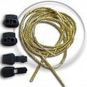  Gold elastic shoelaces + stoppers + rope ends