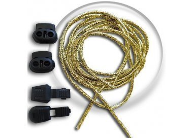1 pair x gold elastic shoelaces + stoppers + rope ends