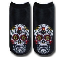 1 pair x mexican calavera skull socks