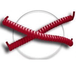 1 pair x red no-tie elastic spring shoelaces