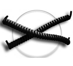 Black no-tie elastic spring shoelaces