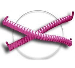 Candy pink no-tie elastic spring shoelaces