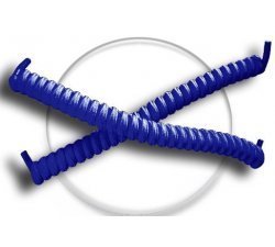 1 pair x electric blue no-tie elastic spring shoelaces