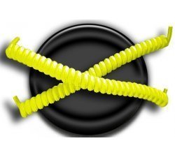 1 pair x neon yellow no-tie elastic spring shoelaces