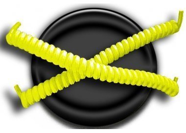 1 pair x neon yellow no-tie elastic spring shoelaces