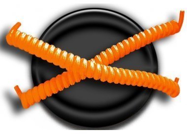 1 pair x orange no-tie elastic spring shoelaces