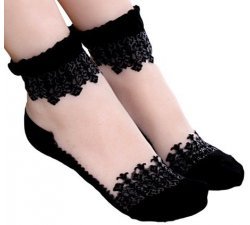 1 pair x black tulle socks