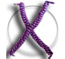 Purple & pink & white no-tie elastic spring shoelaces