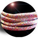 Multicolored round glitter shoelaces