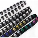 Black shoelaces with colored skulls