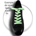 Black thin satin shoelaces