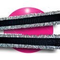 Black shoelaces with silver fringes