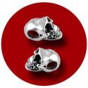 Metal silver skull shoelaces decorations