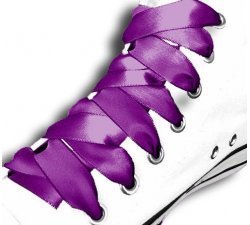 Purple satin shoelaces 