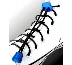 1 pair x black elastic shoelaces + stoppers + rope ends