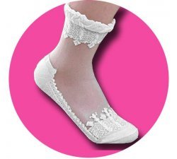 1 pair x white tulle socks