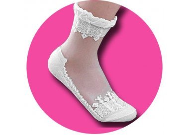 1 pair x white tulle socks