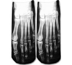 1 pair x 3D skeleton effect ankle socks