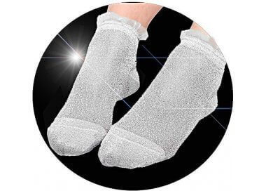 1 pair x silver glitter socks