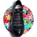 Black velvet shoelaces with sequins flowers