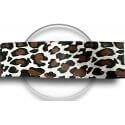 Panther-leopard sand wide satin shoelaces 