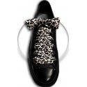 Panther-leopard sand wide satin shoelaces 