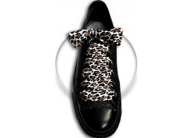 1 pair x leopard satin wide satin shoelaces