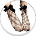 Back fishnet socks with satin or ribbon bow