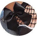 Back fishnet socks with satin or ribbon bow