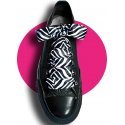 Black & white zebra wide satin shoelaces