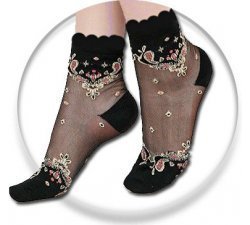 Black or transparent patterned socks