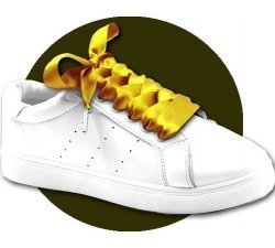 Yellow mustard wide satin shoelaces