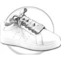 Pearl grey wide satin shoelaces