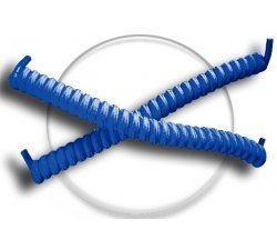 1 pair x electrical blue no-tie elastic spring shoelaces