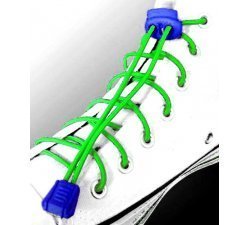 Neon green elastic stopper shoelaces