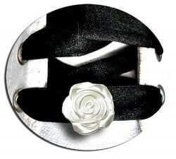 1 pair x white rose flower shoelaces decorations