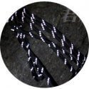 Black reflective round paracord shoelaces