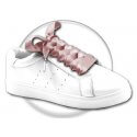 Pink nude wide satin shoelaces