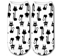 1 pair x stylized cat ankle socks