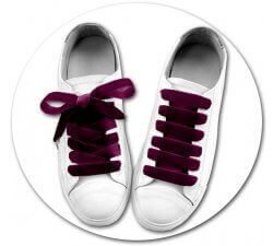 1 pair x burgundy velvet shoelaces