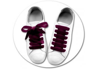 1 pair x burgundy velvet shoelaces