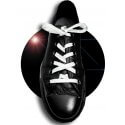 White glitter lurex flat shoelaces