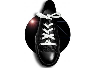 1 pair x white glitter flat shoelaces