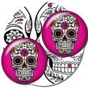 Pink calavera skull shoelaces decorations