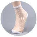 Clear socks with white dots
