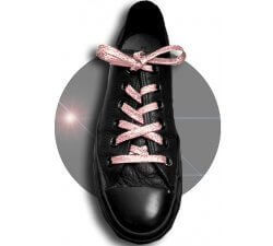 1 pair x light copper pink glitter flat shoelaces