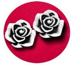 3D black & white rose shoelaces decorations